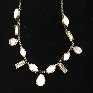 Crystal, Quartz & Brass Necklace